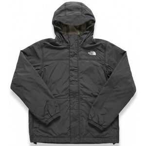 The North Face HyVent Jacket Boys Large 14/16 Black Windbreaker Hooded Rain Coat
